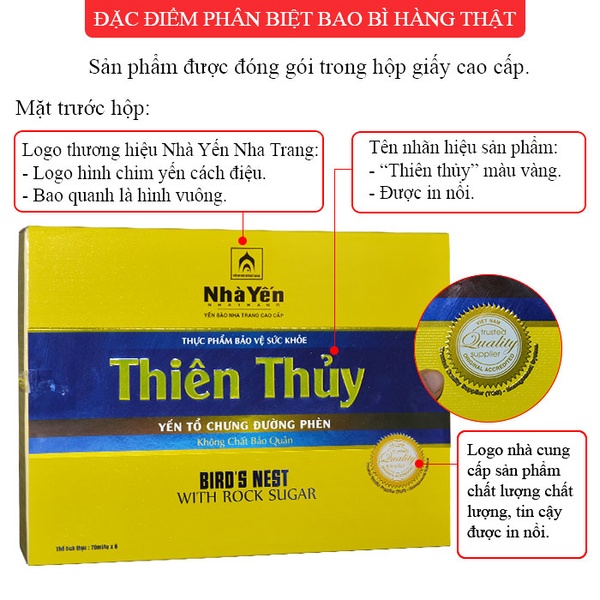 Nước yến sào Thiên Thủy vị lá dứa loại 6 lọ-Y075 A1