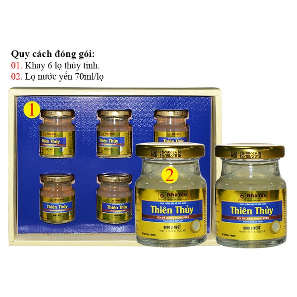 Nước yến sào Thiên Thủy vị lá dứa loại 6 lọ-Y075 A2