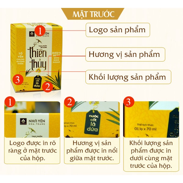 Nước yến sào Thiên Thủy có đường vị lá dứa loại 1 lọ -Y079 A1