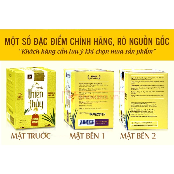Nước yến sào Thiên Thủy không đường vị lá dứa loại 1 lọ-Y080 A3