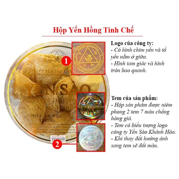 Yến hồng nguyên chiếc Khánh Hòa hộp 100g-Y006 A4