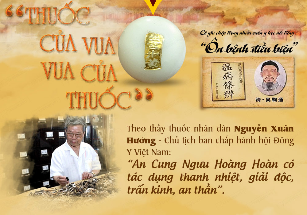 An cung ngưu rùa vàng hộp gỗ 1 viên