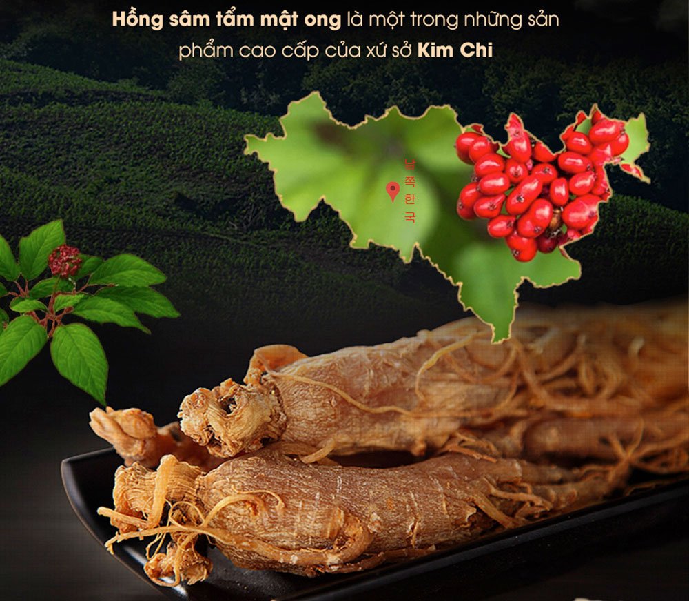 Hồng sâm nguyên củ Hàn Quốc tẩm mật ong 200g (8 củ) NS090