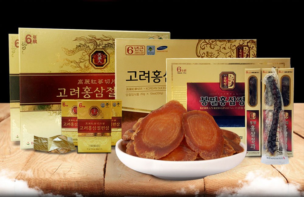 Hồng sâm nguyên củ Hàn Quốc tẩm mật ong 200g (8 củ) NS090