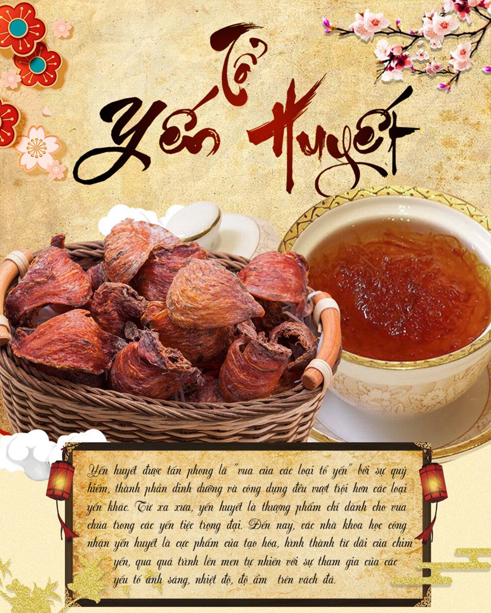 Hộp quà biếu tổ yến huyết tinh chế thượng hạng loại 100g Y061-1