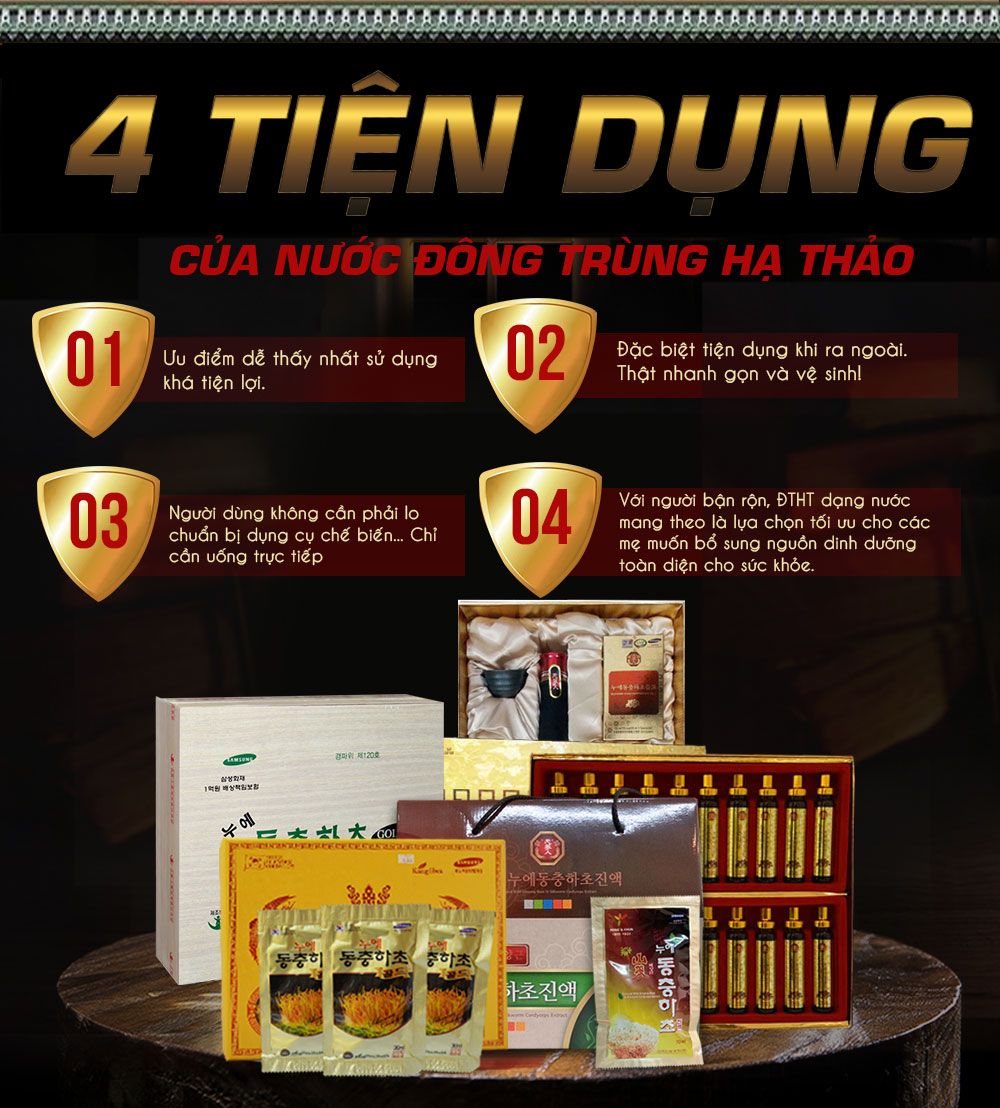 Nước ĐTHT hộp quà biếu gỗ vàng 60 gói cao cấp Hàn Quốc D043 10