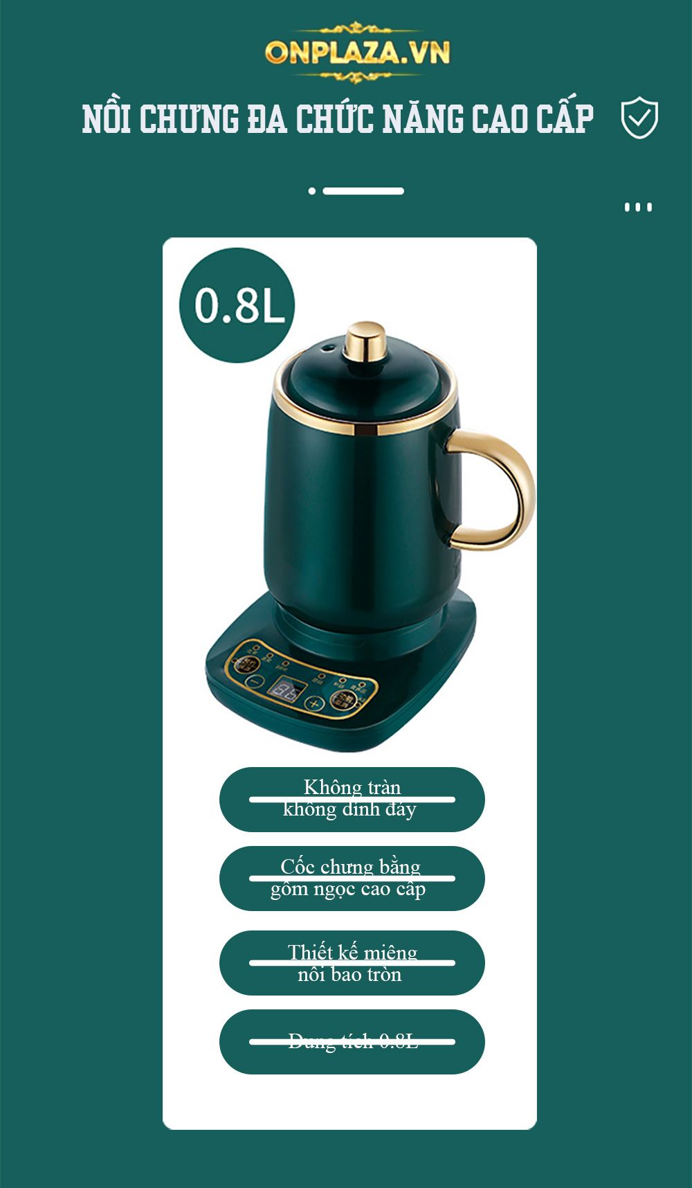 Nồi trưng yến đa năng gốm sứ cao cấp 04