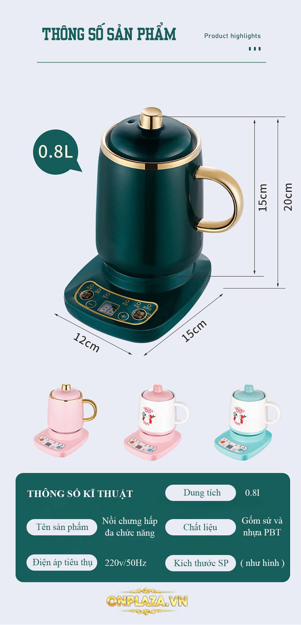 Nồi trưng yến đa năng gốm sứ cao cấp 12