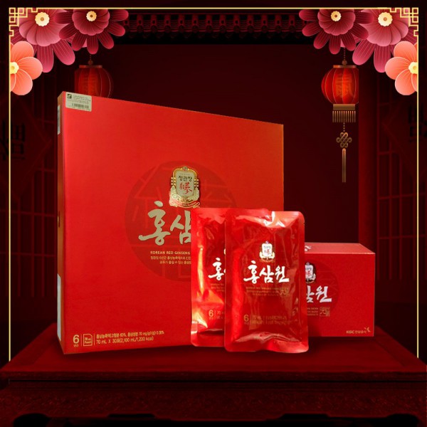 Hộp quà biếu Nước uống hồng sâm Chính phủ KGC cao cấp loại hộp đỏ 30 gói