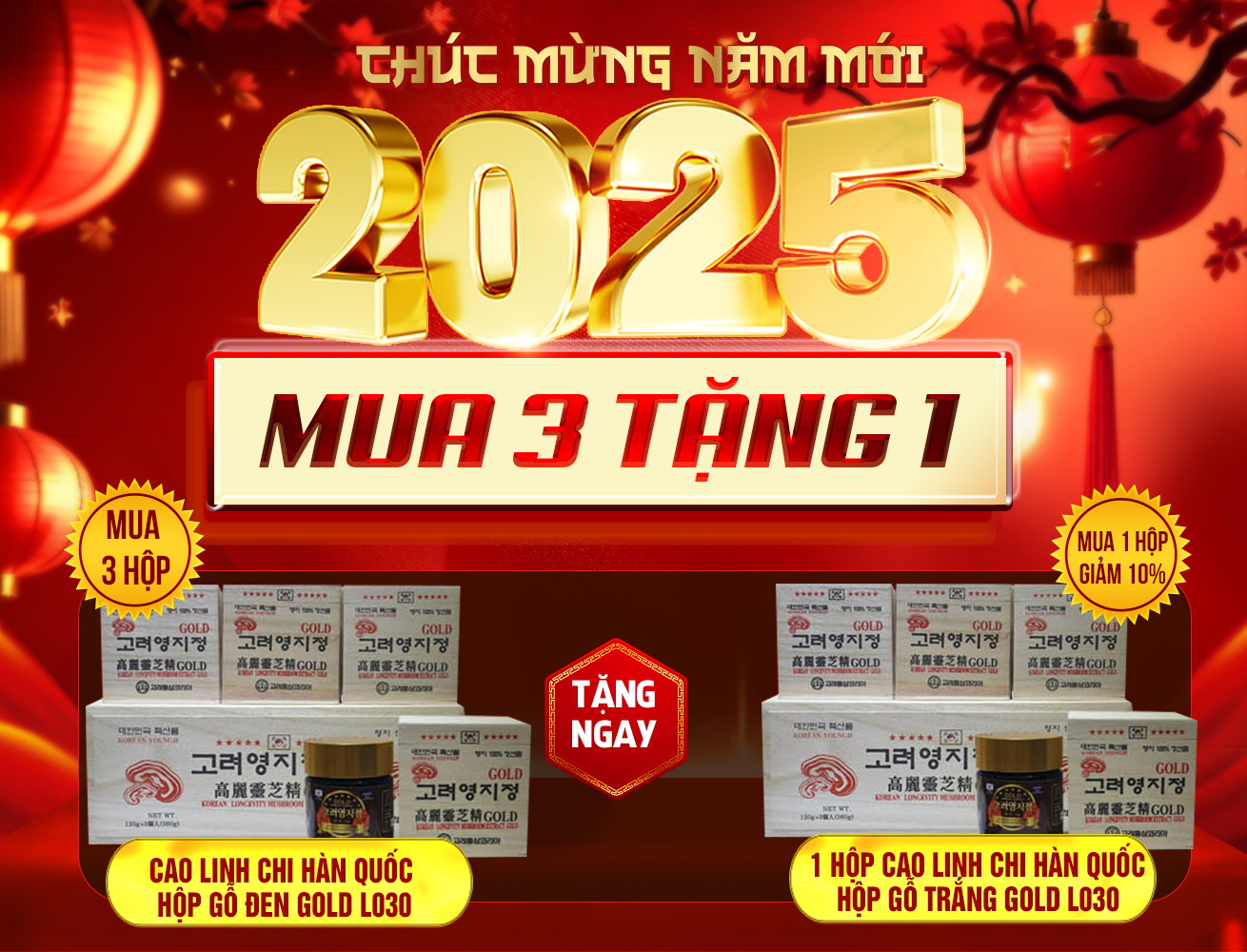 Cao Linh Chi Hàn Quốc cao cấp loại 3 lọ hộp gỗ Trắng Gold L030