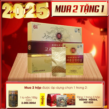 Quà biếu hồng sâm thái lát tẩm mật ong 6 năm tuổi cao cấp Bio Apgold Hàn Quốc NS030