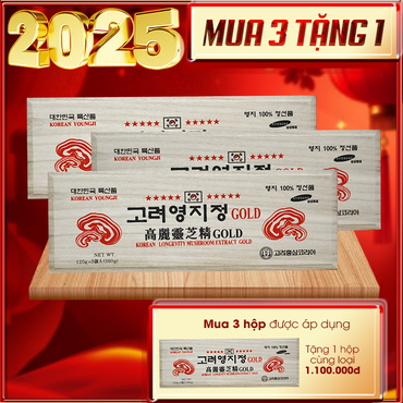 Cao Linh Chi Hàn Quốc cao cấp loại 3 lọ hộp gỗ Trắng Gold L030