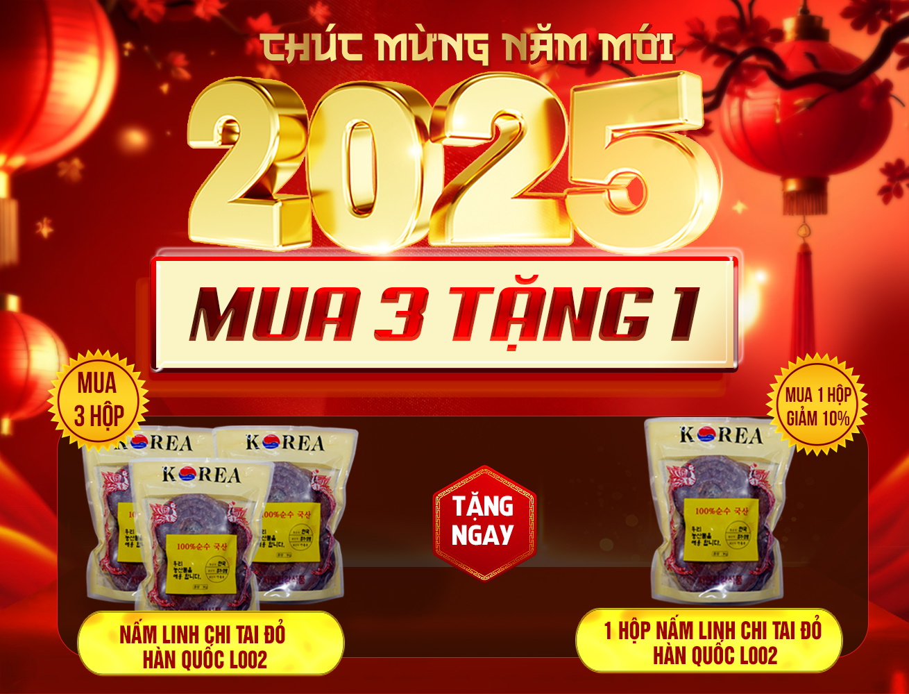 Quà biếu sức khỏe nấm linh chi đỏ Hàn Quốc (Túi 3-6 tai/Kg) L002