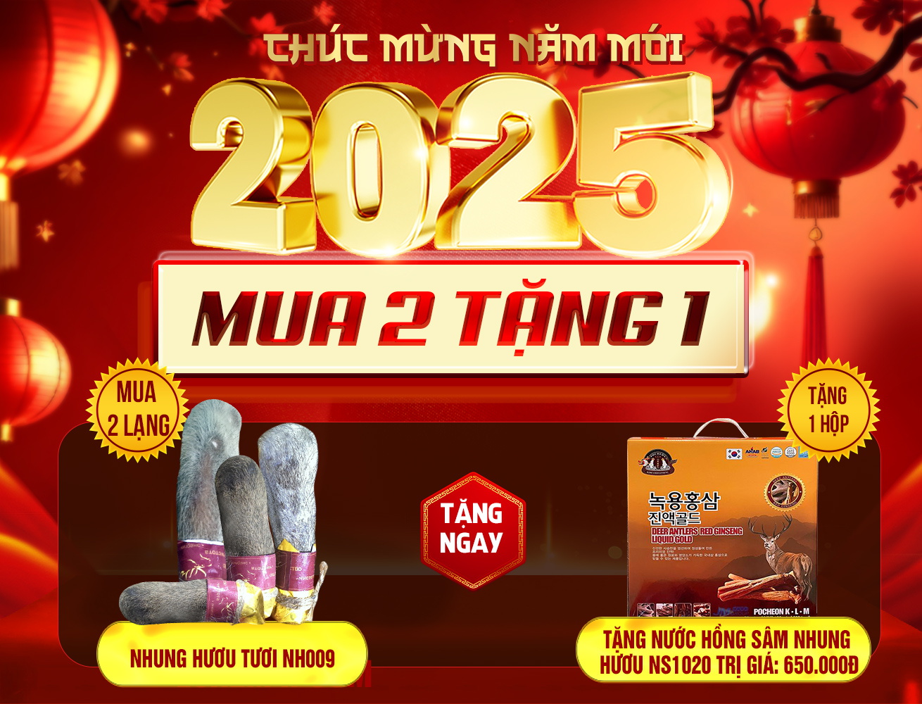 Hộp quà biếu nhung hươu tươi hoang dã cao cấp NH009