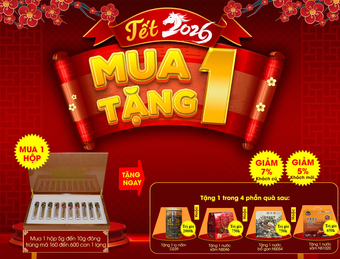 Đông trùng hạ thảo Tây Tạng hộp 5g - D001 (D400-5V1)