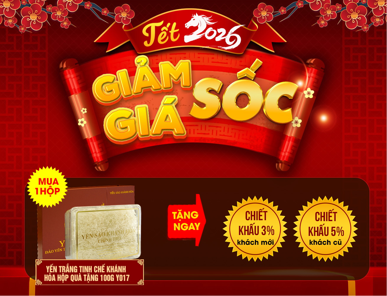 Quà biếu yến trắng tinh chế Khánh Hòa quà tặng 100g (H014G) Y017