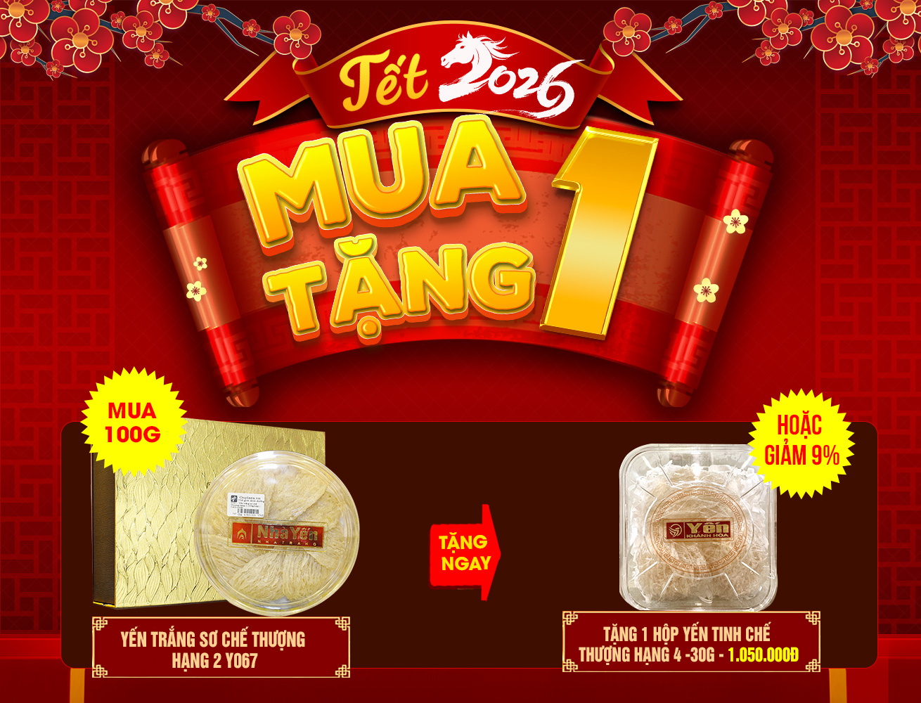 Quà biếu thượng hạng Tổ yến trắng sơ chế Nhà Yến hộp 100g Y067