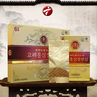 Quà biếu hồng sâm thái lát tẩm mật ong 6 năm tuổi cao cấp Bio Apgold Hàn Quốc NS030