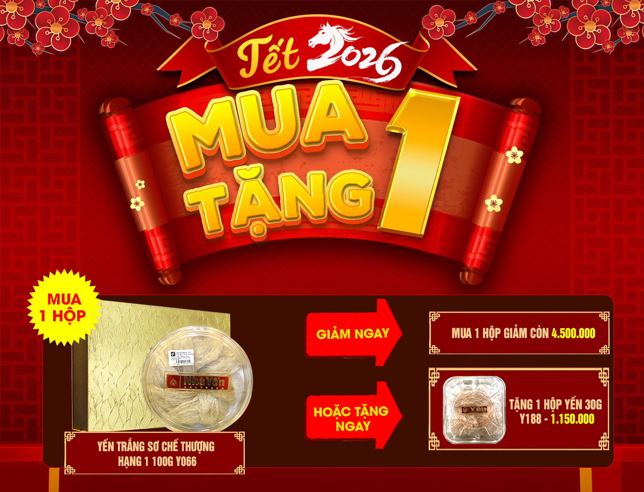 Tổ yến trắng sơ chế Nhà Yến Nha Trang hộp 100gr Y066 | Onplaza