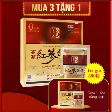 POCHEON nước hồng sâm Cao Ly nguyên chất 80ml30 gói NS223