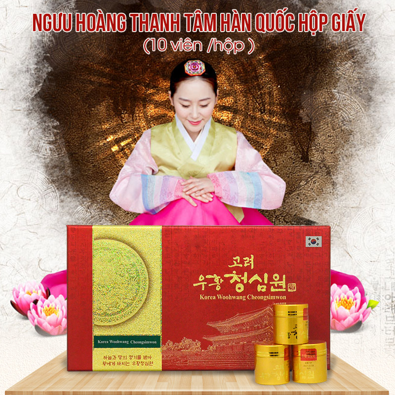 Ngưu hoàng thanh tâm Hàn Quốc hộp giấy 10 Viên A033 a1