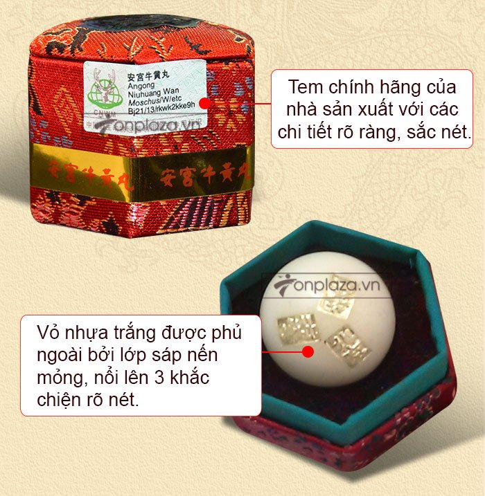 An cung ngưu hoàng hoàn đai vàng Trung Quốc A006 a6