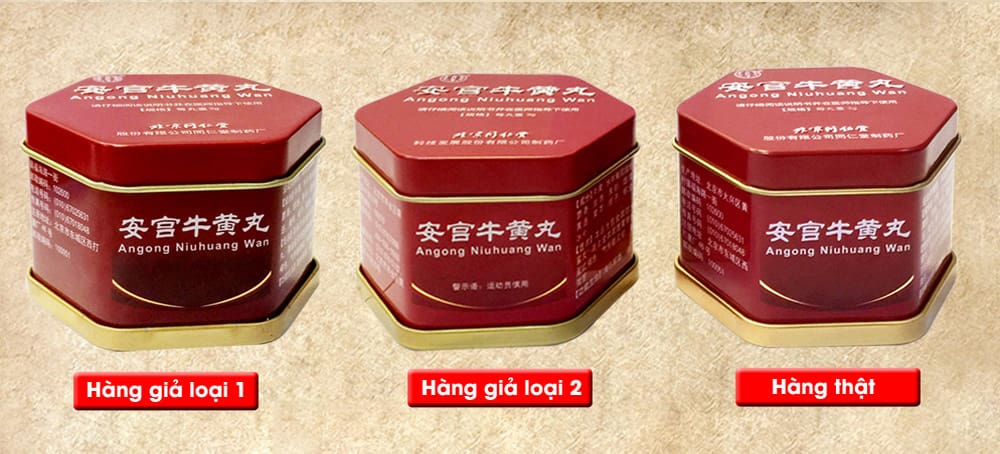 An cung ngưu hoàng hoàn hộp thiếc màu đỏ A016 a5