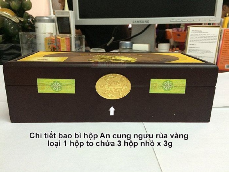An cung ngưu Rùa Vàng hộp 3 viên