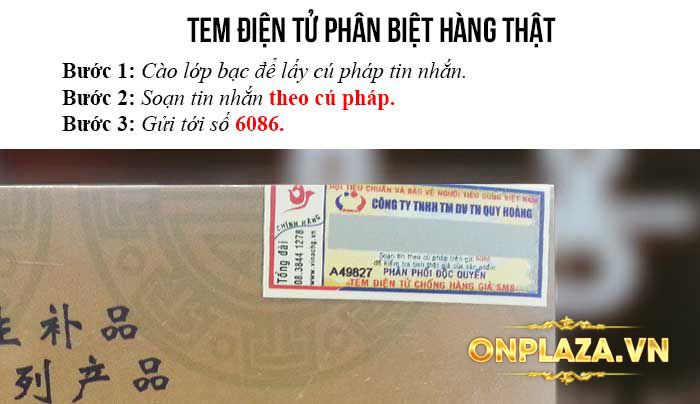 Tem nhận biết hộp đông trùng 3 cô tiên lý thị chính hãng