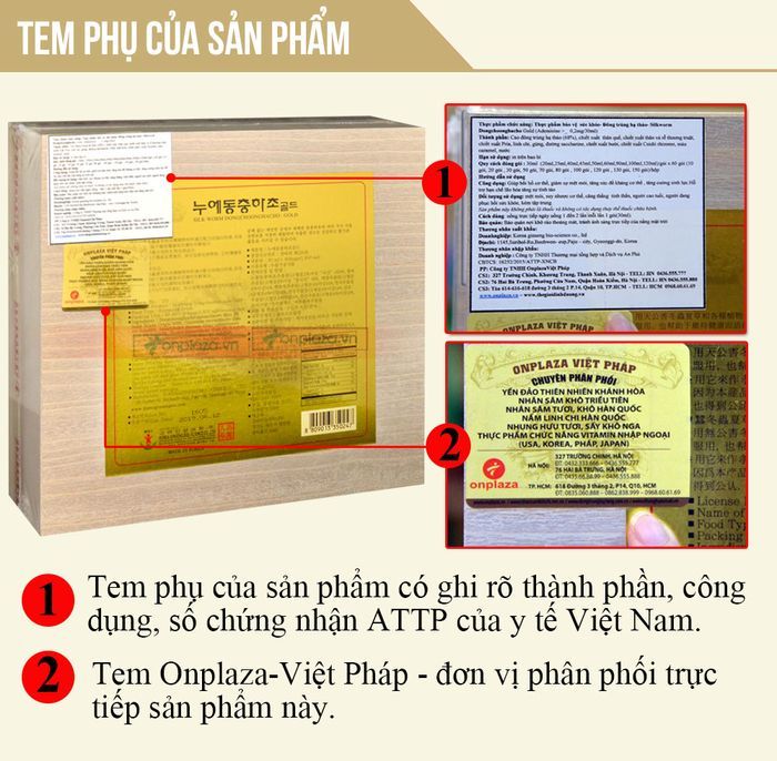 Đặc điểm nhận biết Đông trùng hạ thảo dạng gói của Hàn Quốc hiệu Sam sung hộp gỗ (60 gói) chính hãng D044 6