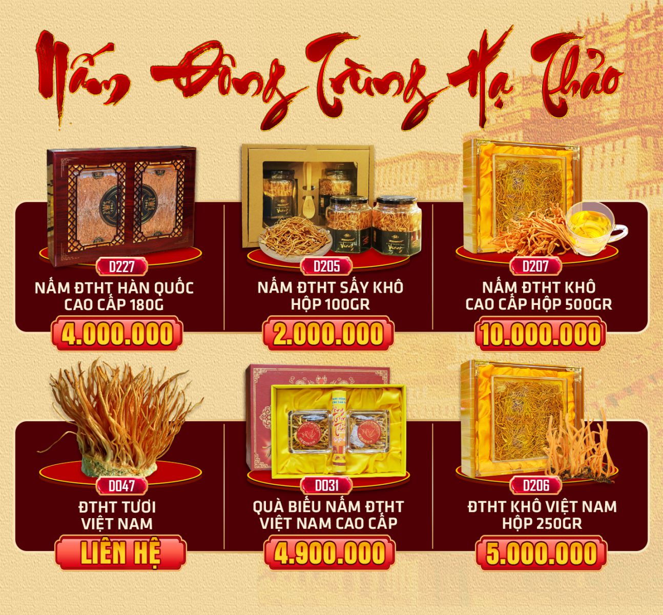 Nấm đông trùng hạ thảo sản xuất tại Việt Nam
