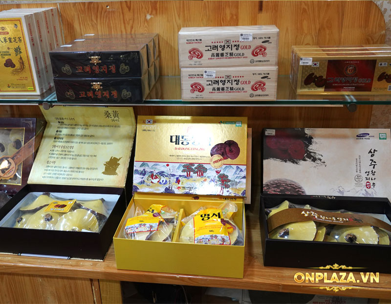 Nấm linh chi đỏ cao cấp Hàn Quốc hộp kim tuyến 1kg (hộp)  L051 8