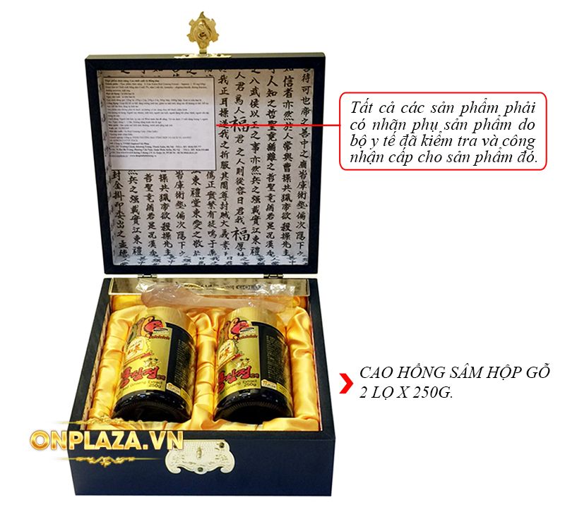 Cao hồng sâm Hàn Quốc 2 lọ hộp gỗ NS206 3