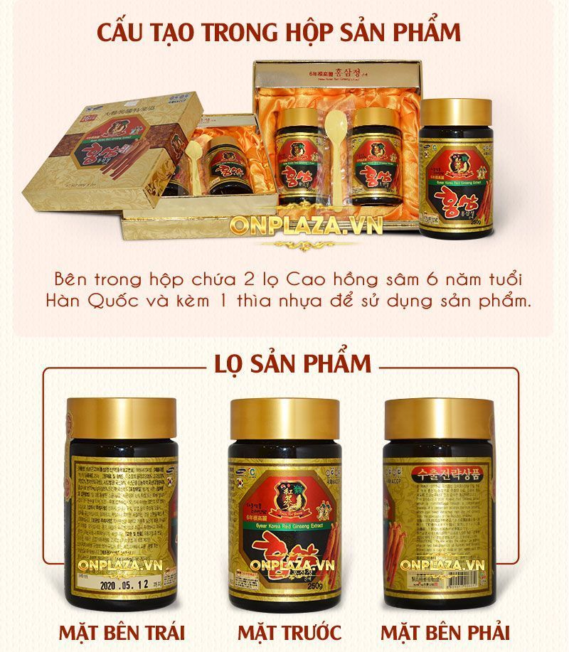  Cao hồng sâm Hàn Quốc cao cấp 6 năm tuổi hộp 2 lọ NS035 8