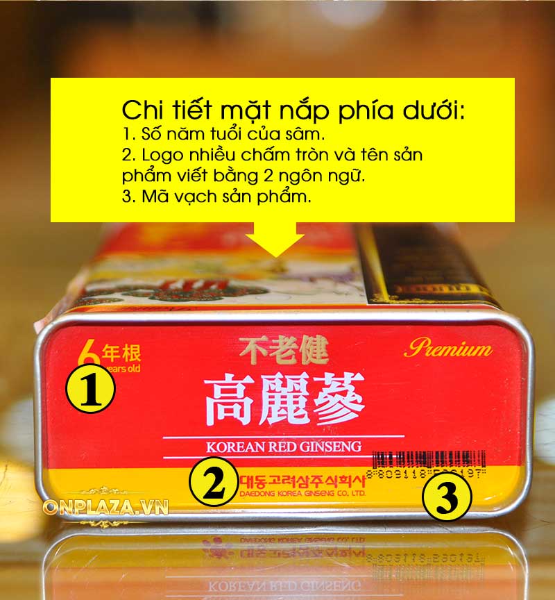 Hồng sâm Hàn Quốc 6 năm tuổi nguyên củ hộp thiếc 75g NS064 5