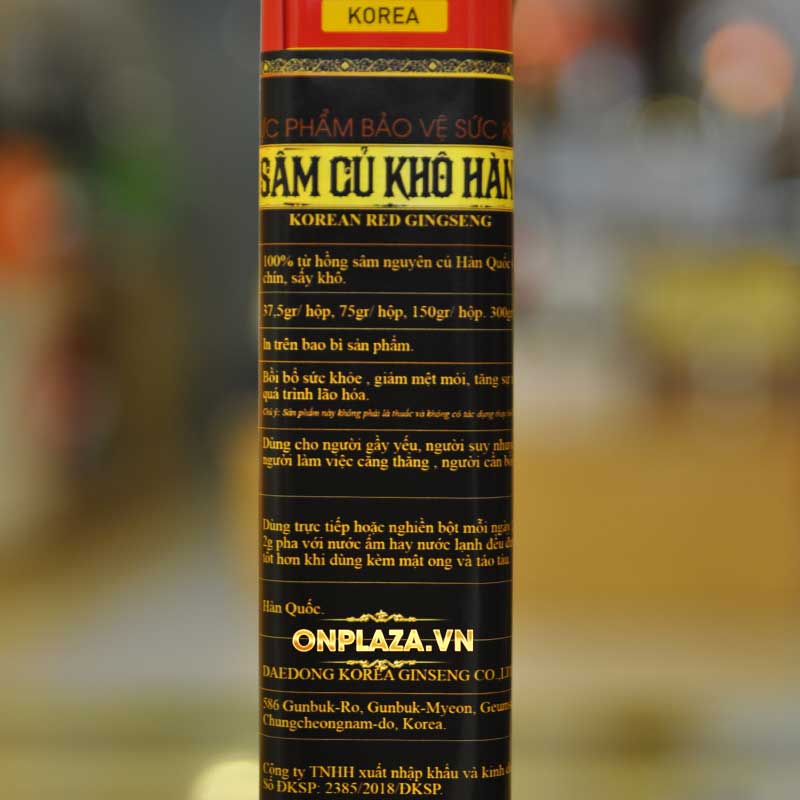 Hồng sâm Hàn Quốc 6 năm tuổi nguyên củ hộp thiếc 75g NS064 7