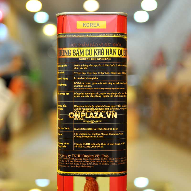 Hồng sâm nguyên củ hộp thiếc Hàn Quốc cao cấp 600g NS066 6
