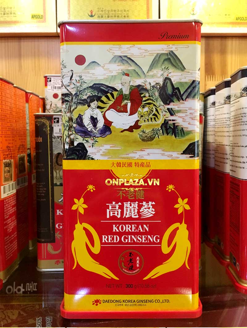 Hồng Sâm Nguyên Củ Sấy Khô Hàn Quốc hộp thiếc đỏ loại 300g NS074 3