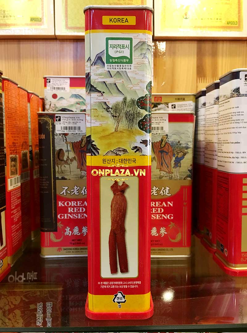 Hồng Sâm Nguyên Củ Sấy Khô Hàn Quốc hộp thiếc đỏ loại 300g NS074 6
