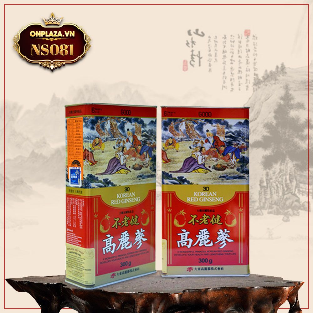 Sâm nguyên củ hộp sắt Daedong loại 300g (hộp số 30) NS081