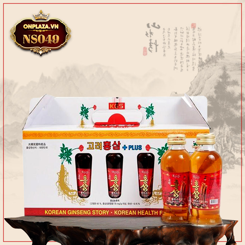 Nước uống hồng sâm KGS Hàn Quốc cao cấp loại có củ NS049