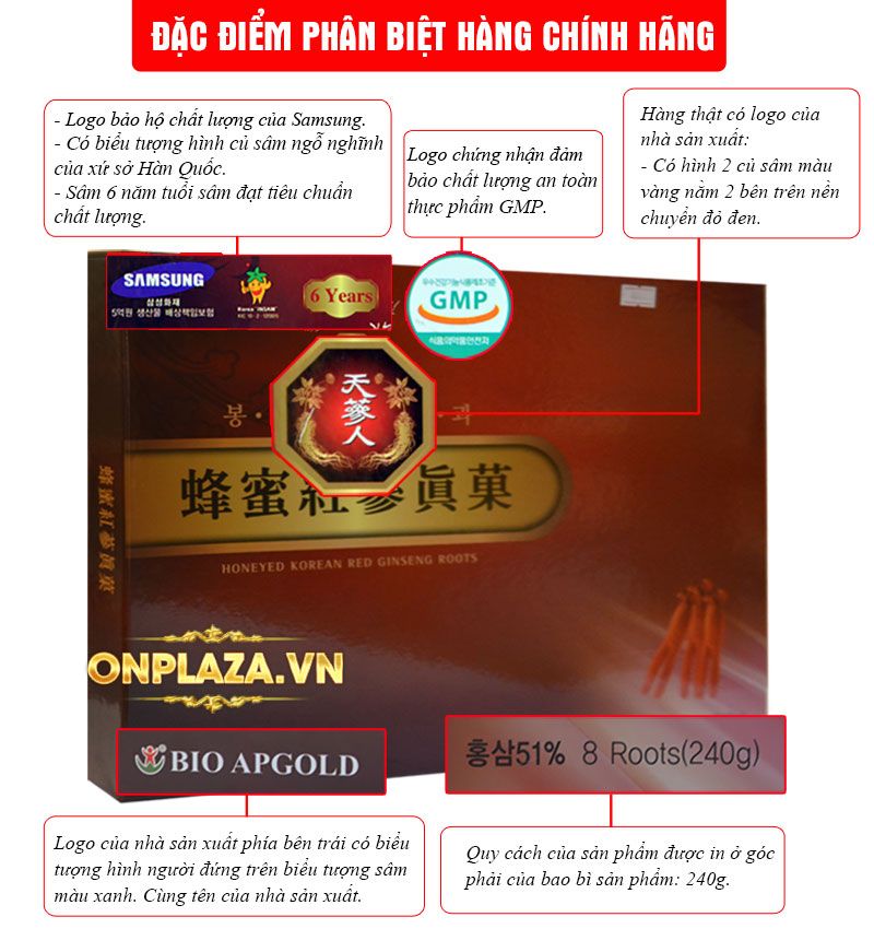 Sâm nguyên củ Hàn Quốc tẩm mật ong 200g (8 củ) NS090 1