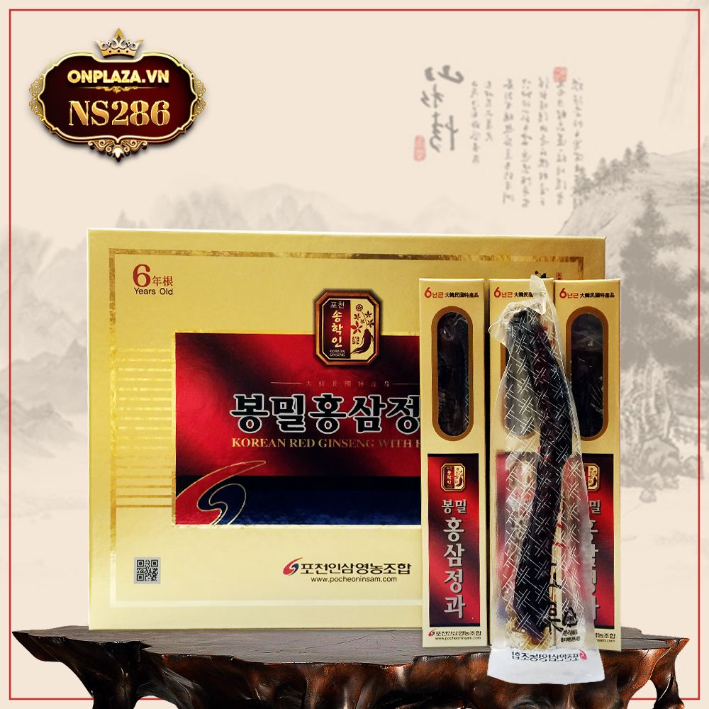 Hồng sâm nguyên củ tẩm mật ong cao cấp Pocheon NS286