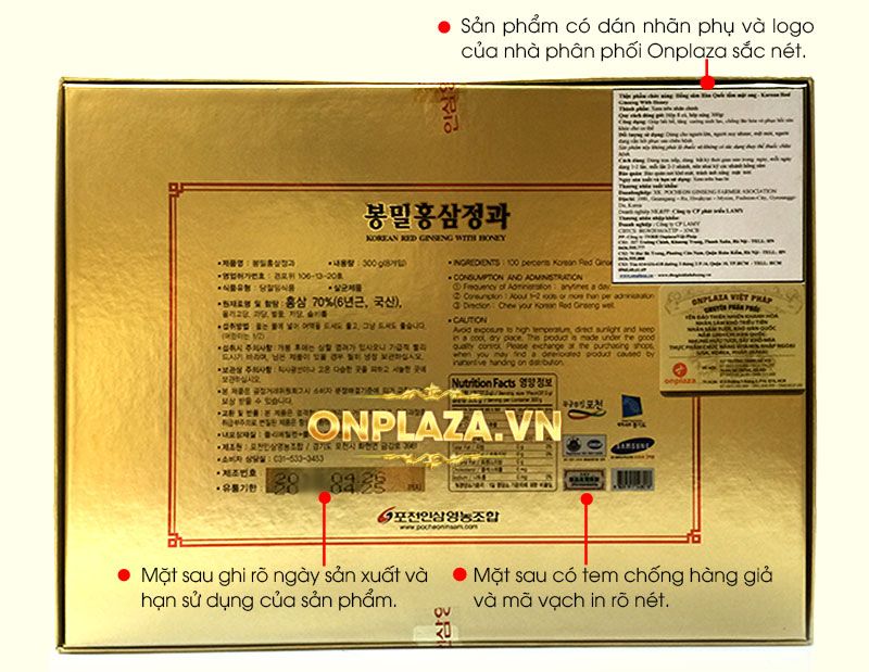 Hồng sâm nguyên củ tẩm mật ong cao cấp Pocheon NS286 3