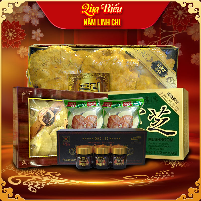 Hộp quà tặng từ các sản phẩm nấm linh chi, giá dao động từ 1- 25 triệu đồng 1 kg. 