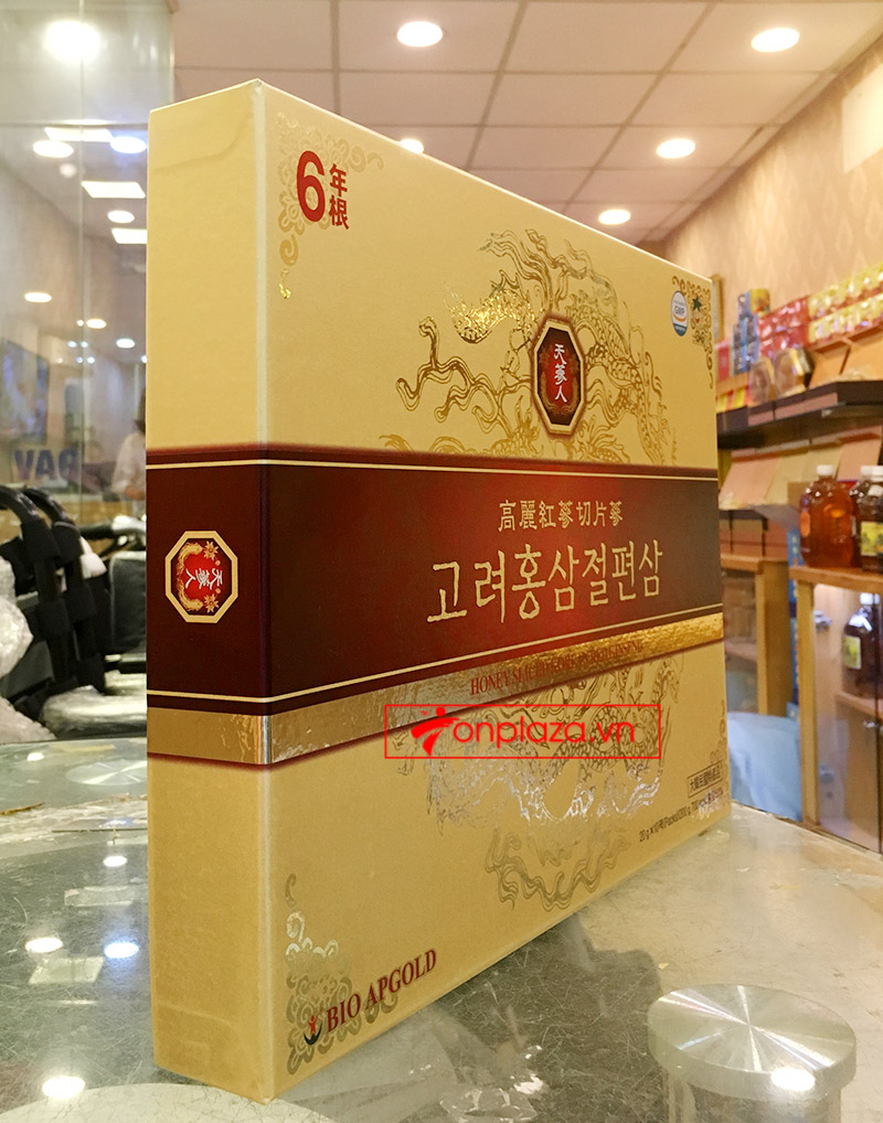 Hồng Sâm lát tẩm mật ong BIO APGOLD Hàn Quốc