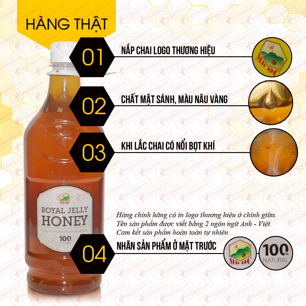 Mật ong sữa chúa loại đặc biệt chuyên dùng xuất khẩu 1400g (Chai nhựa) MO009 1