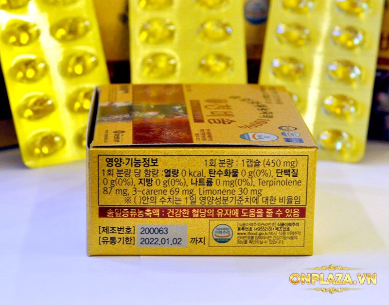 Viên tinh dầu thông đỏ Hàn Quốc Cheon Bi Sol cao cấp hộp 180 viên 19