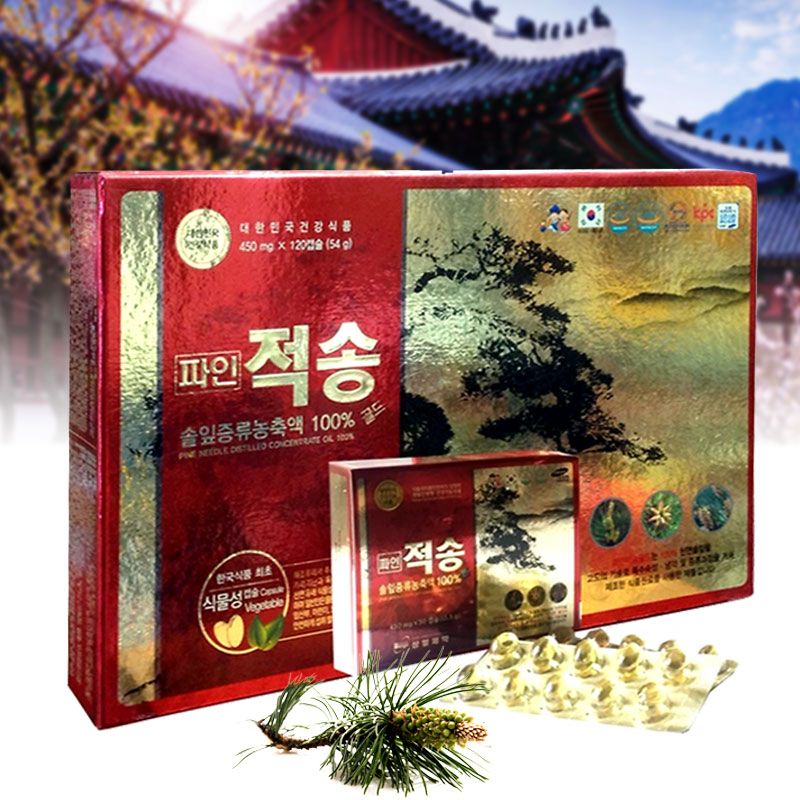 Viên tinh dầu thông đỏ Chính Phủ Hàn Quốc cao cấp Pine Jeok Song Gold 120 viên 1