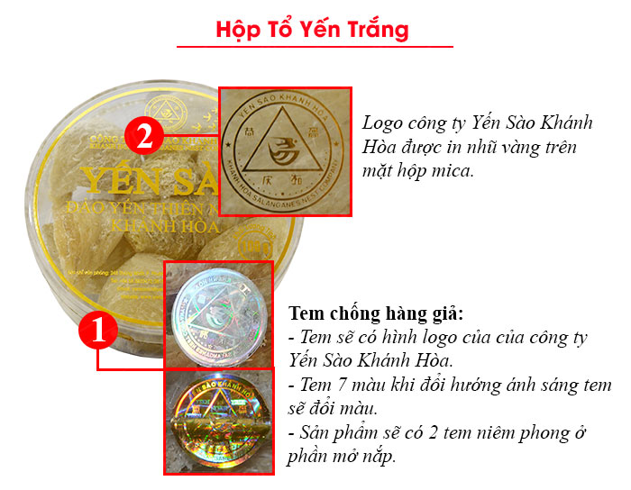 Yến nguyên tổ Khánh Hòa hộp 100g TP5 Y005 A4